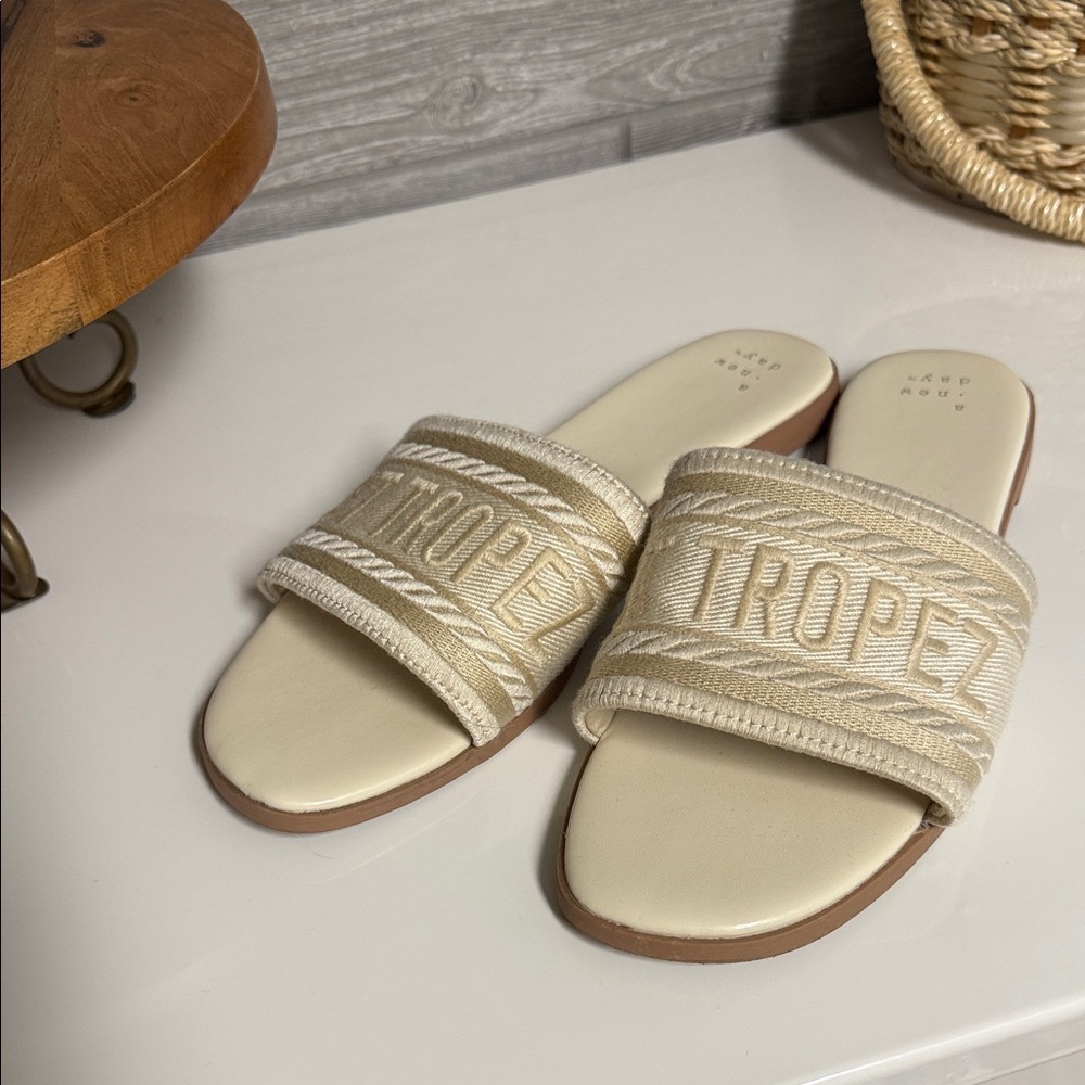 a new day Cream Slide Sandals